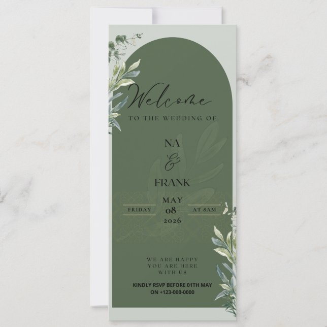 TigerNa Elegant Floral Wedding Invitation (Devant)