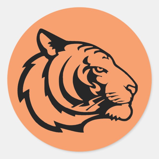 Tigerorange-Aufkleber Runder Aufkleber (Vorderseite)