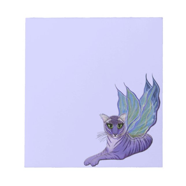 Tigerpixie Fairy Tiger Fantasy Cat Art Notepad Notizblock (Vorderseite)