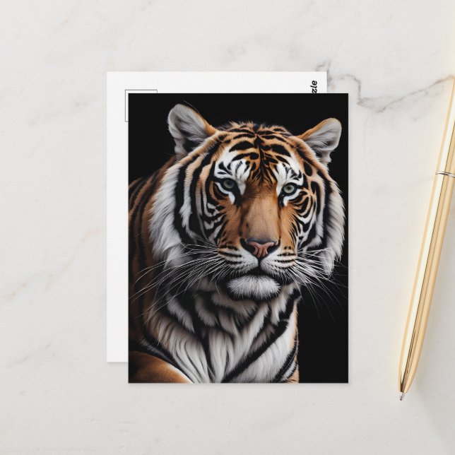 Tigerportrait Postkarte (Vorderseite/Rückseite Beispiel)