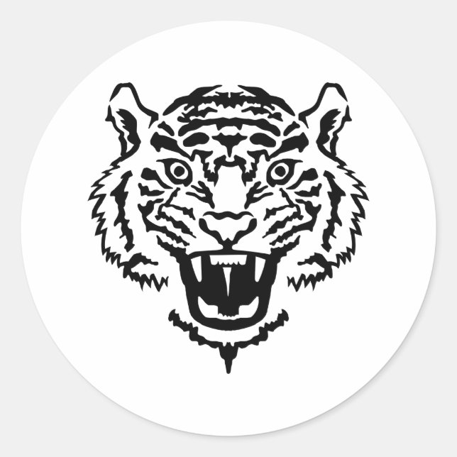 Tigerrost Runder Aufkleber (Vorderseite)