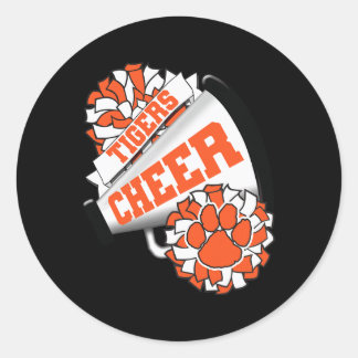 Tigers Cheerleading Zurück zur Schule Cheer Team G Runder Aufkleber
