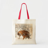 Tigers d'hiver sacs fourre-tout personnalisés