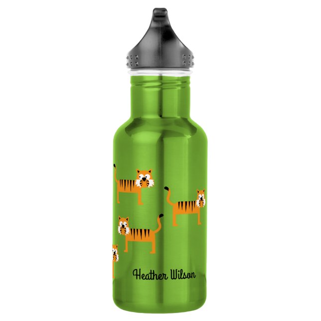 Tigers Enfants Big Cats Bouteille d'eau avec nom (Droite)