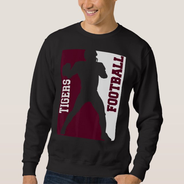 Tigers Football Silhouette Tackle Maroon White Lov Sweatshirt (Vorderseite)