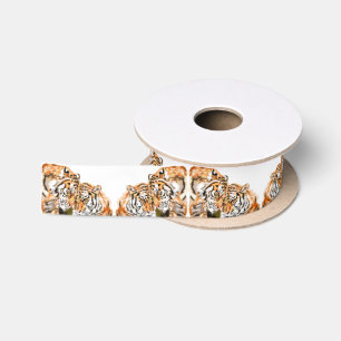 Tigers Hug - Familie - Malerei Satinband