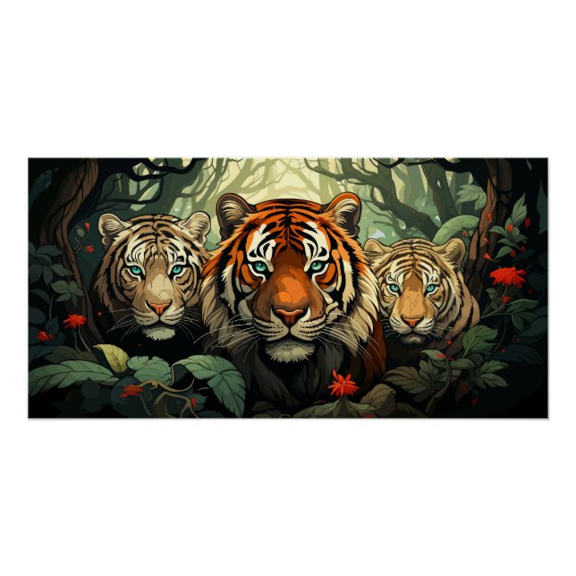 Tigers Illustration Poster (Vorderseite)
