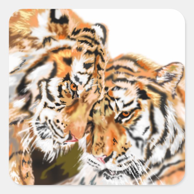 Tigers Quadratischer Aufkleber (Vorderseite)