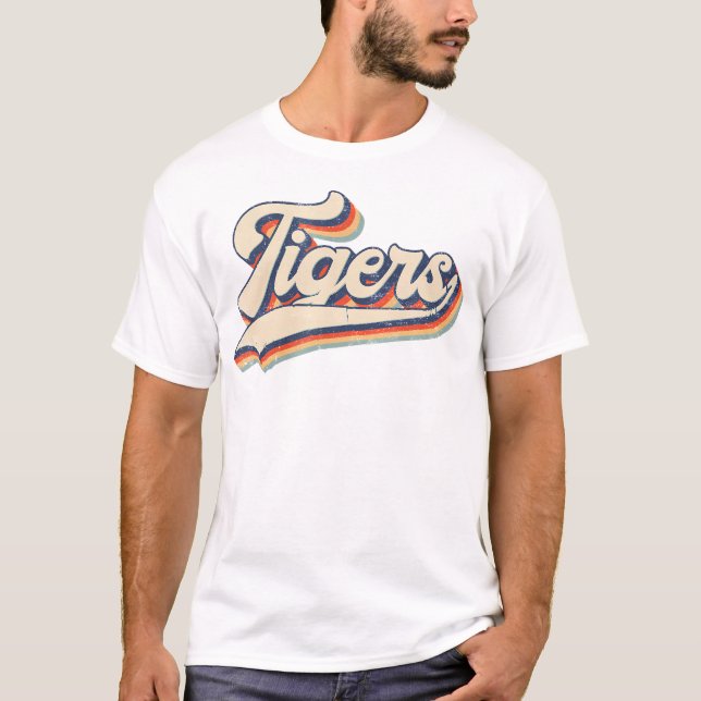 Tigers School Sport Name Retro Geschenk Männer Fra T-Shirt (Vorderseite)
