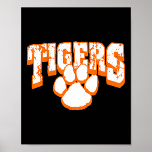 Tigers Schulgeist Maskottchen Zurück zur Schule Or Poster