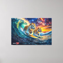 Tigers Surfing Space Design von Rich AMeN Gill
