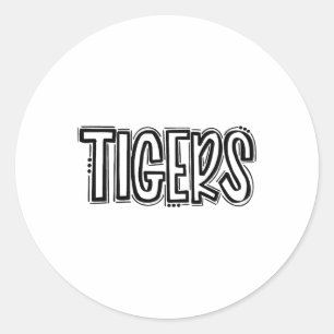 Tigers Swash Schulgeist Orange Schwarzer Fuß Sport Runder Aufkleber
