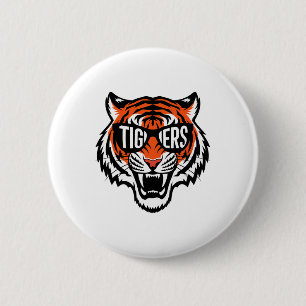 Tigers Vintager Sportname Design Männer Frauen Mäd Button