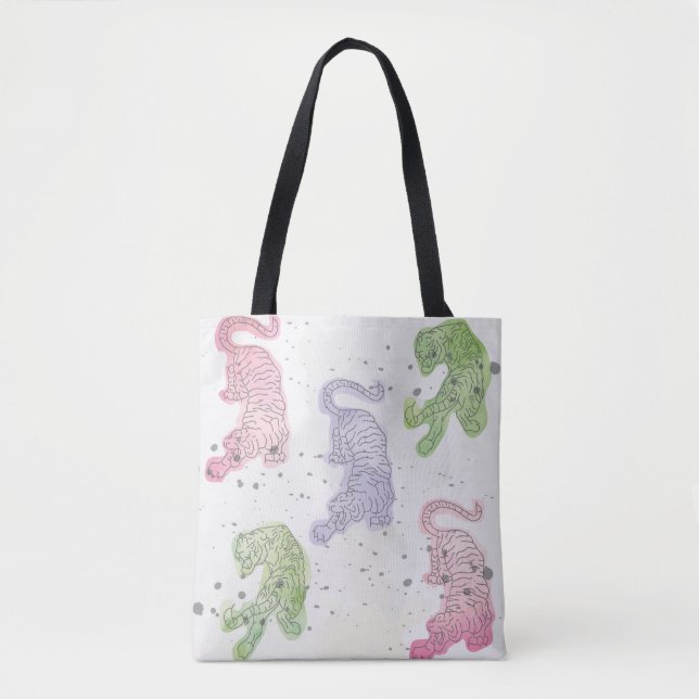 Tigers Wasserfarbmuster Tasche (Vorderseite)