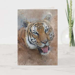 Tigersafari-Dschungel-Kunstwerk für jeden Anlass B Feiertagskarte