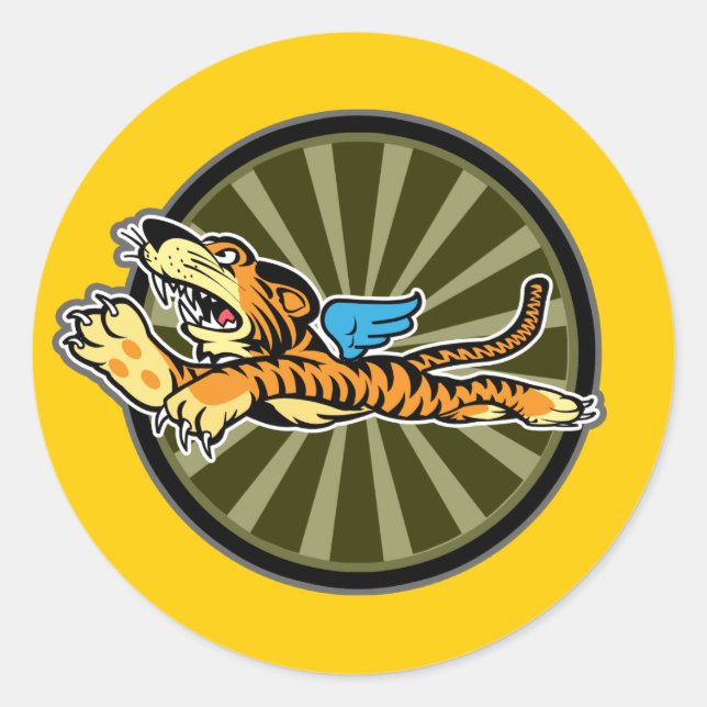 Tigersticker Runder Aufkleber (Vorderseite)