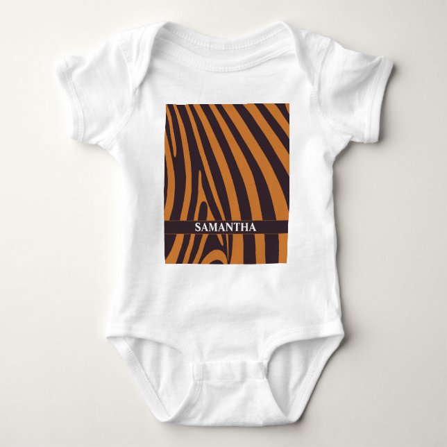 Tigerstreifen Baby Strampler (Vorderseite)