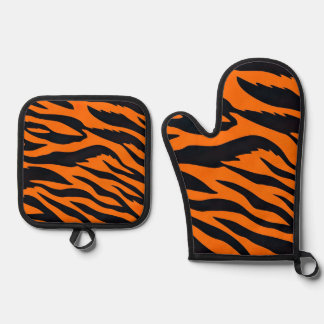 Tigerstreifen Ofenhandschuh & Topflappen-Set