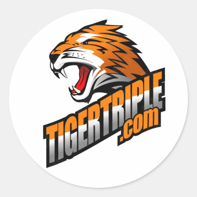 tigertriple.com Feuille de (20) autocollants de 1, (Devant)