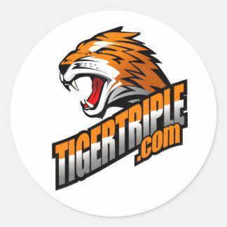 tigertriple.com Feuille de (6) autocollants de 3 p