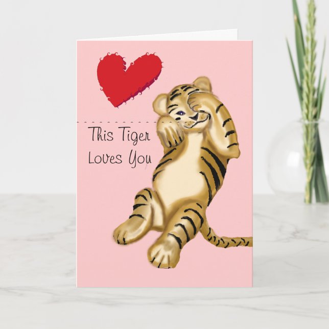 Tigervalentine Feiertagskarte (Vorderseite)