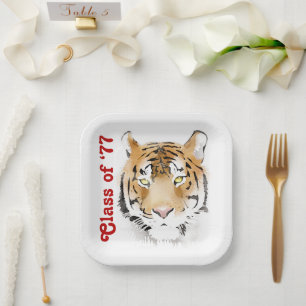 Tigervater-Wasserfarben-Klassentreffen-Party Pappteller