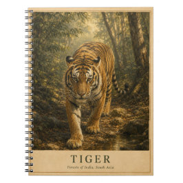 Tigerwälder Indiens VINTAGE Notizblock