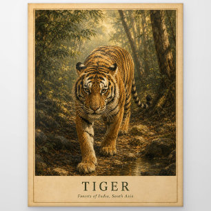 Tigerwälder Indiens VINTAGE Postkarte