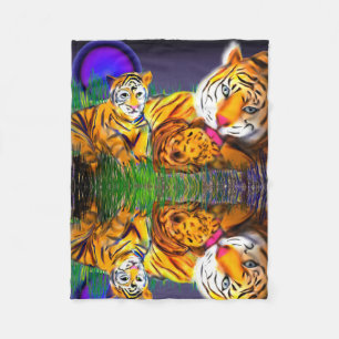 Tigerwurf Fleecedecke