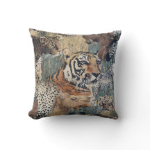 Tigerzebra-Leopard-Bärn-Tier-Wurfs-Kissen-Kunst