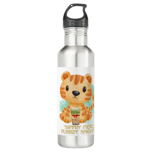 Tigerziffer Cartoon Edelstahlflasche