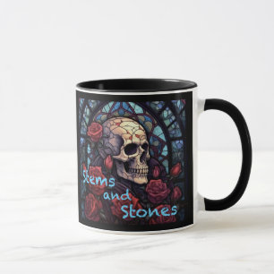 Tiges et pierres Crâne et Rose café Mug