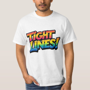 Tight Lines Regenbogenverlauf Lustiges Angelgesche T-Shirt