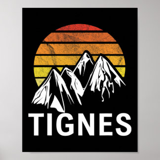 Tignes France French Alps Ski Resort Snowboarden Poster