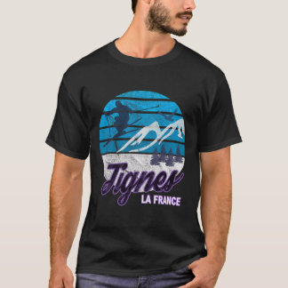 Tignes France French Alps Ski Resort Snowboarden T-Shirt