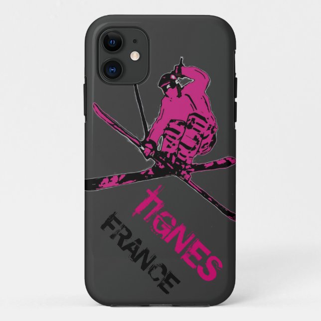 Tignes France gris rose iphone 5 coque (Dos)