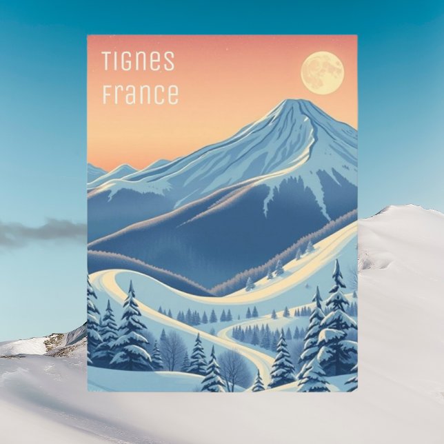 Tignes France ski urlaub modern Postcard Postkarte (Von Creator hochgeladen)