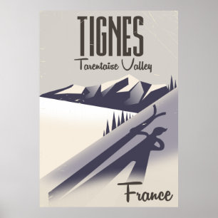 Tignes, Frankreich Skireiseplakat Poster