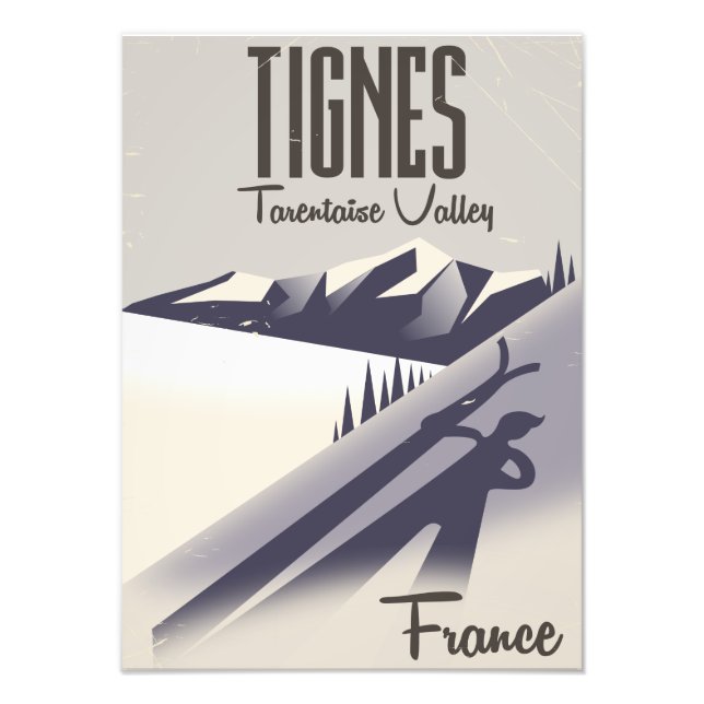 Tignes Skiposter, Frankreich Fotodruck (Vorne)