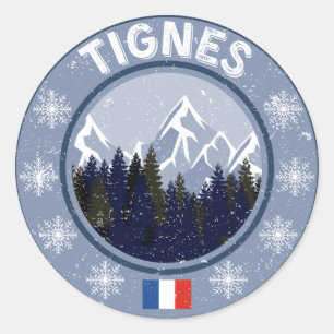 Tignes Skistation Runder Aufkleber