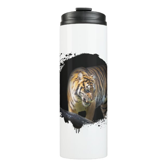 Tigre Animal Vie Sauvage Jungle Nature Liberté Thermosbecher (Vorderseite)