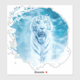 Tigre Blanc Animal Vie Sauvage Jungle Nature Aufkleber