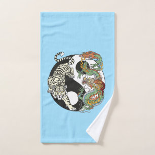 Tigre blanc contre dragon vert dans le fl yin yang