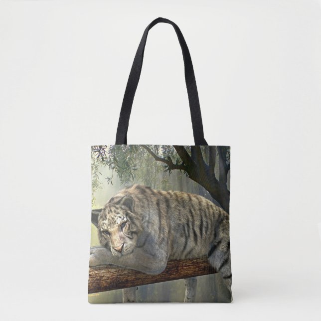 Tigre blanc refroidissant dans le sac fourre-tout (Devant)