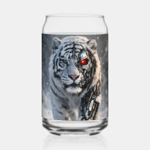 Tigre blanc verre peut art animalier science-ficti