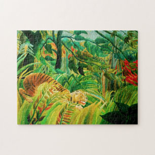 Tigre de Henri Rousseau dans un puzzle tropical de