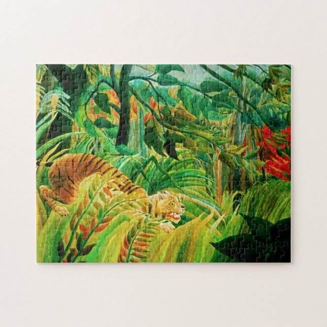 Tigre de Henri Rousseau dans un puzzle tropical de (Horizontal)