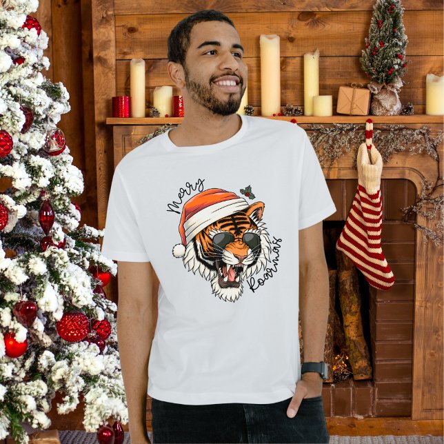 Tigre de Noël | Merry Roarmas T-shirt de vacances (Créateur téléchargé)