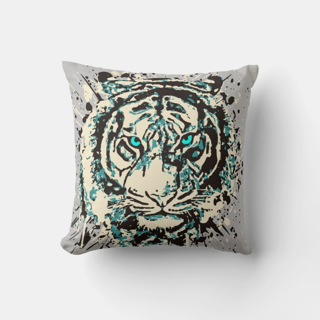 Tigre de Sibérie | Oreiller à lancer de tigre colo (Recto)