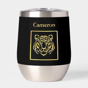 Tigre d'or sur croustillant à vin Arrière - plan n